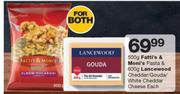 Fatti's & Moni's Pasta 500g & Lancewood Cheddar/Gouda/White Cheddar Cheese 600g-For Both