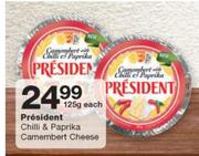 President Chilli & Paprika Camembert Cheese-125g Each