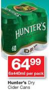Hunter's Dry Cider Cans-6X440ml Per Pack