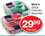 Moir's Glace Cherries Assorted-100g Each