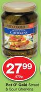 Pot O' Gold Sweet & Sour Gherkins-670g