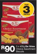 De Vries Choice Assortment Biscuits-3 x 400g