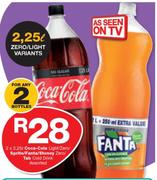 Coca-Cola Light/ Zero/ Sprite/ Fanta/ Stoney Zero/ Tab Cold Drink-2x2.25Ltr