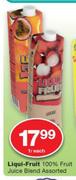 Liqui-Fruit 100% Fruit Juice Blend-1Ltr Each