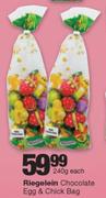 Riegelein Chocolate Egg & Chick Bag-240g Each