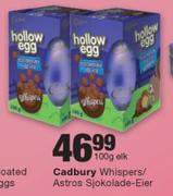 Cadbury Whispers Astos sjokolade-eier-100g Elk