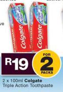 Colgate Triple Action Toothpaste-2 x 100ml