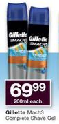 Gillette Mach3 Complete Shave Gel-200ml Each