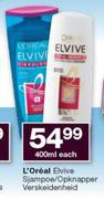 L'Oreal Elvive sjampoe/opknapper verskeidenheid-400ml Each