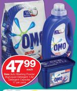 Omo Auto Washing Powder-2Kg/Liquid Detergent-1.5Ltr/Detergent Capsules 17 Per Pack