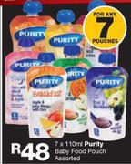 Purity Baby Food Pouch Assorted-7 x 110ml