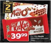 Nestle Kitkat/Aero Chocolate Slabs-2X135g
