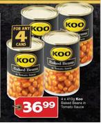 Koo Baked Beans In Tomato Sauce-4X410g