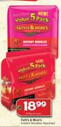 Fatti's & Moni's Instant Noodles 5X75g-Per Pack