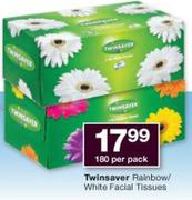 Twinsaver Rainbow/White Facial Tissues-180's Per Pack