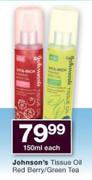 Johnson's Tissue Oil Red Berry/Green Tea-150ml Each