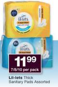 Lil-Lets Thick Sanitary Pads 7/8/10's-Per Pack