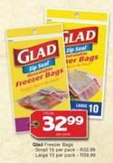 Glad Freezer Bags Large-10's Per Pack
