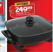 Platinum Electric Frying Pan With Glass Lid-Each