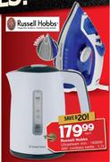 Russell Hobbs 1600W Ultrasteam Iron/1.7L 360 Degree Cordless Kettle-Each