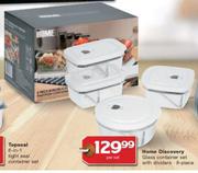 Home Discovery 8 Piece Glass Container Set With Dividers-Per Set