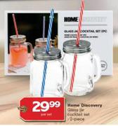 Home Discovery 2 Piece Glass Jar Cocktail Set-Per Set