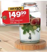 Eerin 7L Glass Dispenser With Tap-Each