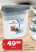 Basic 3 In 1 Cereal Container Set-Per Set