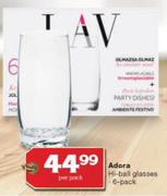 Adora 6 Pack Hi-Ball Glasses-Per Pack