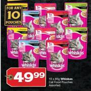 Whiskas Cat Food Pouches-10X85g