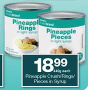 Housebrand Pineapple Crush/Rings/Pieces In Syrup-440g Each