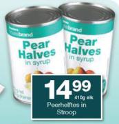 Housebrand Pear Halves In Syrup-410g Each