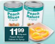 Housebrand Peach Slices/Halves In Syrup-410g Each