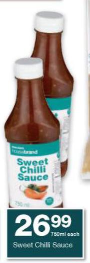 special housebrand sweet chilli sauce 750ml each m guzzle co za