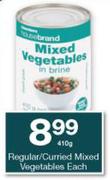 Housebrand Regular/Curried Mixed Vegetables-410g Each