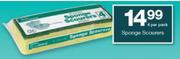 Housebrand Sponge Scourers-4's Per Pack