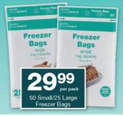 Housebrand Freezer Bags Small 50's/Large 25's-Per Pack