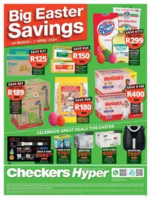Checkers Hyper Gauteng, Brits, Klerksdorp, Limpopo, Mpumalanga, North West, Potchefstroom & Rustenburg : Bigger Easter Savings (18 March - 7 April 2024)