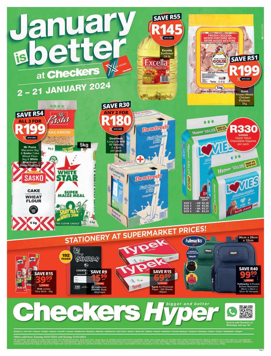 Checkers Gauteng, Mpumalanga, Limpopo, North West : January