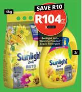 Sunlight Auto Washing Powder 4kg/ Liquid Detergent 3L