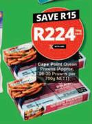 Cape Point Queen Prawns (Approx. 26-30 Prawns)-Per 700g