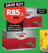 Five Roses Smooth Ceylon Blend Teabags-200 Per Pack