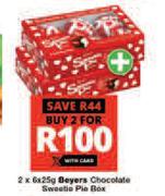Beyers Chocolate Sweetie Pie Box-For 2 x 6 x 25g