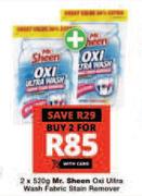 Mr. Sheen Oxi Ultra Wash Fabric Stain Remover-For 2 x 520g