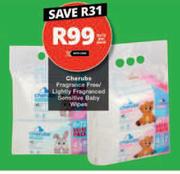 Cherubs Fragrance Free/ Lightly Fragranced Sensitive Baby Wipes