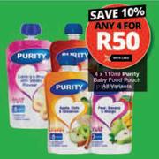 Purity Baby Food Pouch (All Variants)-For 4 x 110ml