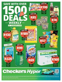 Checkers Hyper Gauteng, Brits, Klerksdorp, Limpopo, Mpumalanga, North West, Potchefstroom & Rustenburg : 1500 Deals (10 March - 23 March 2025)