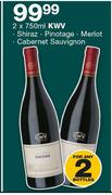 KWV Shiraz/Pinotage/Merlot/Cabernet Sauvignon-2 x 750ml
