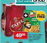 Tafel Lager Beer NRB-6 x 330ml Free Simba Salted Peanuts-150g 