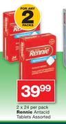 Rennie Antacid Tablets Assorted-2 x 24 Per Pack